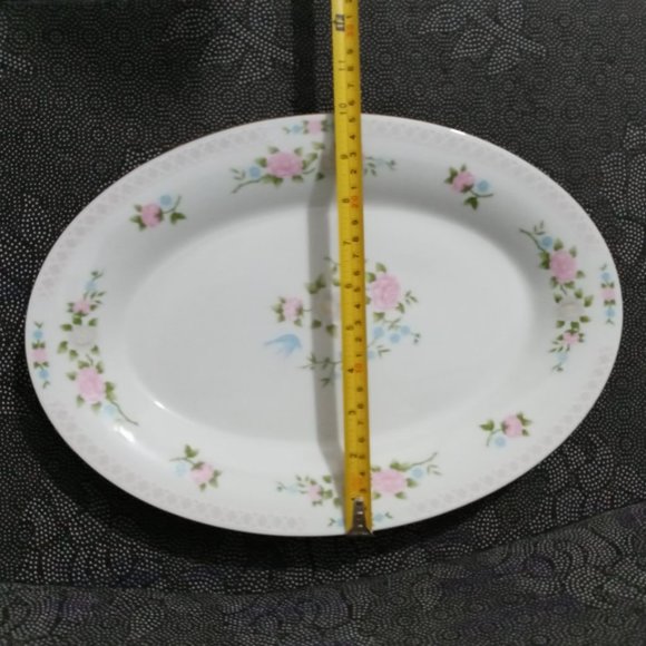 Oval Serving Platter Crown Ming Jian 14" - Picture 2 of 6